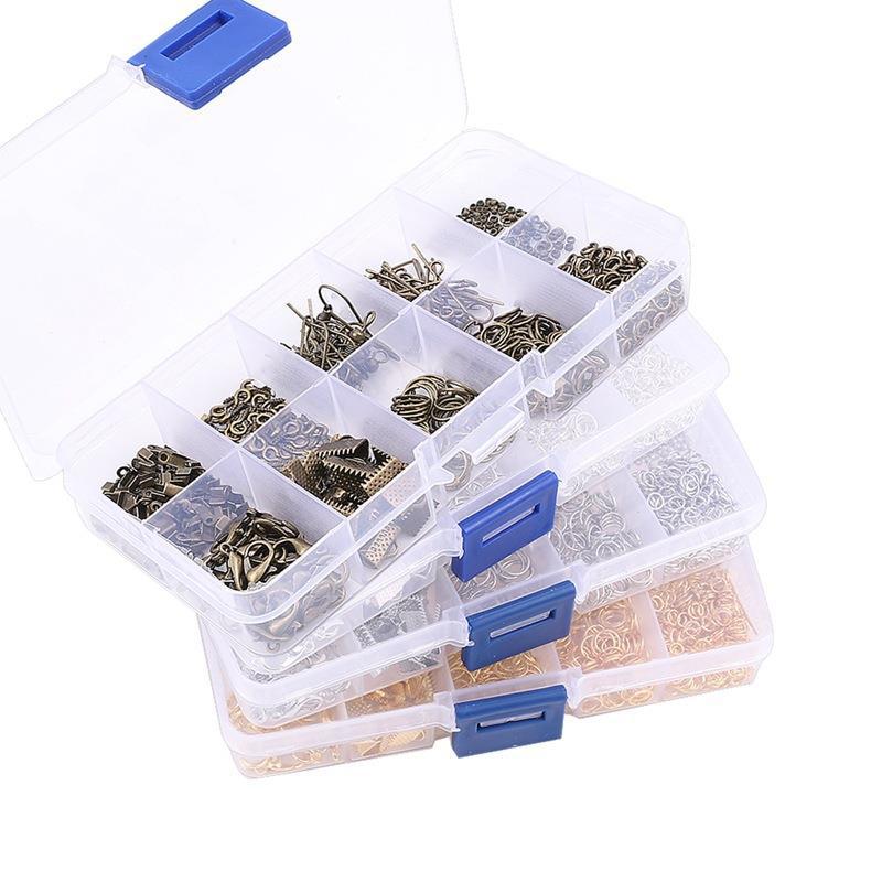 Hot Selling 10 Grid Box Decoration Accessories Lobster Clasp Horse Button Opening Single