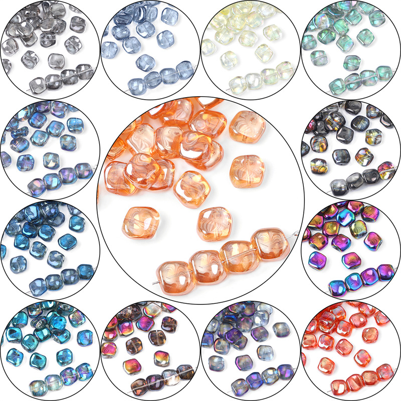 Glass Plated Rhombic Crystal Beads, Antique Diy Handmade Hairpins, Necklace Materials and