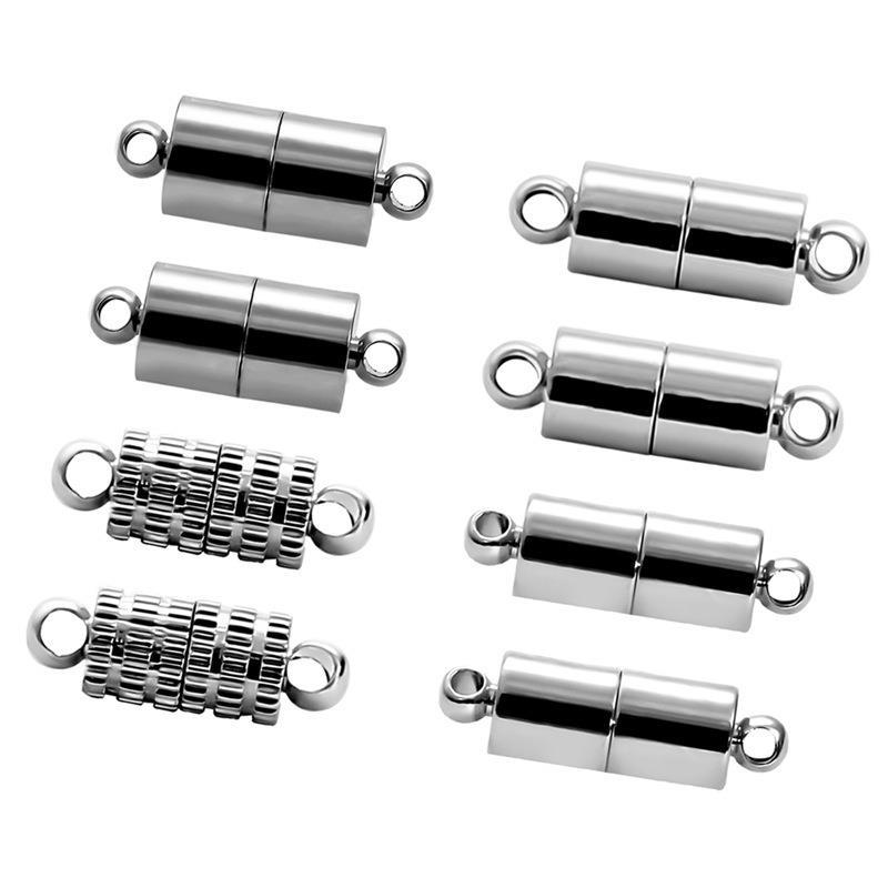 White K Color Cylindrical Strong Magnetic Buckle Bracelet Necklace Alloy Magnet