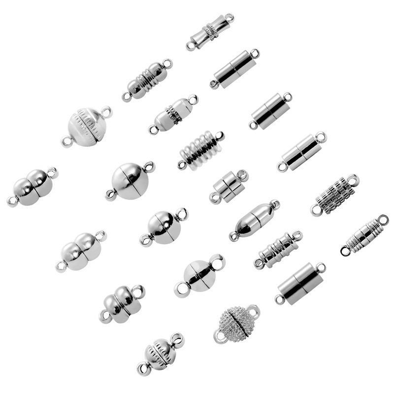 White K Color Cylindrical Strong Magnetic Buckle Bracelet Necklace Alloy Magnet