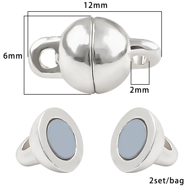 White K Color Cylindrical Strong Magnetic Buckle Bracelet Necklace Alloy Magnet