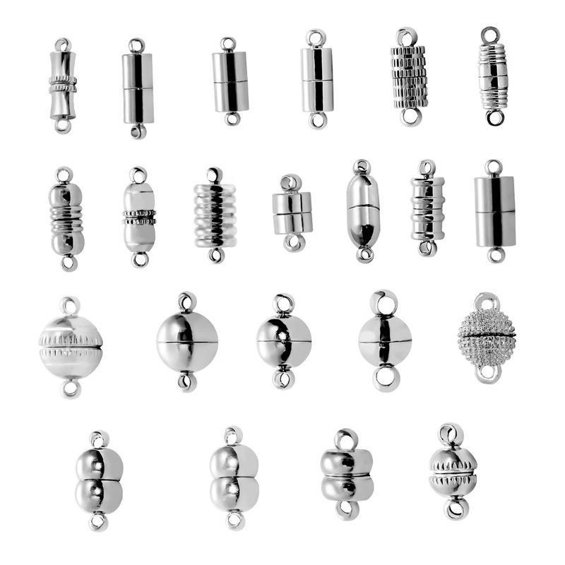 White K Color Cylindrical Strong Magnetic Buckle Bracelet Necklace Alloy Magnet