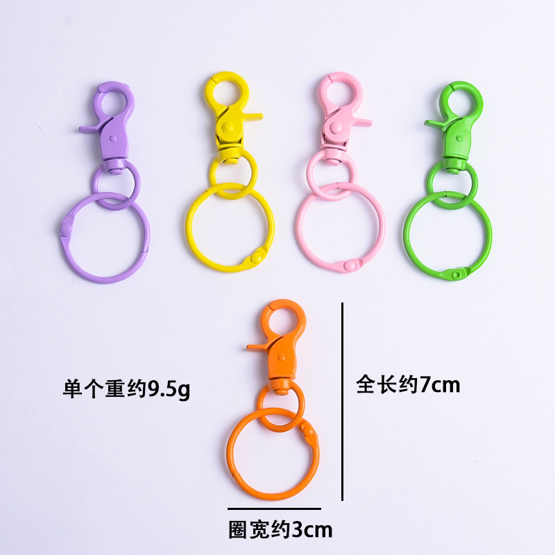 Diy Jewelry Accessories Colorful Dog Buckle with Clip Metal Paint Keychain Bag Pendant