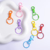 Diy Jewelry Accessories Colorful Dog Buckle with Clip Metal Paint Keychain Bag Pendant