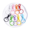 Diy Jewelry Accessories Colorful Dog Buckle with Clip Metal Paint Keychain Bag Pendant