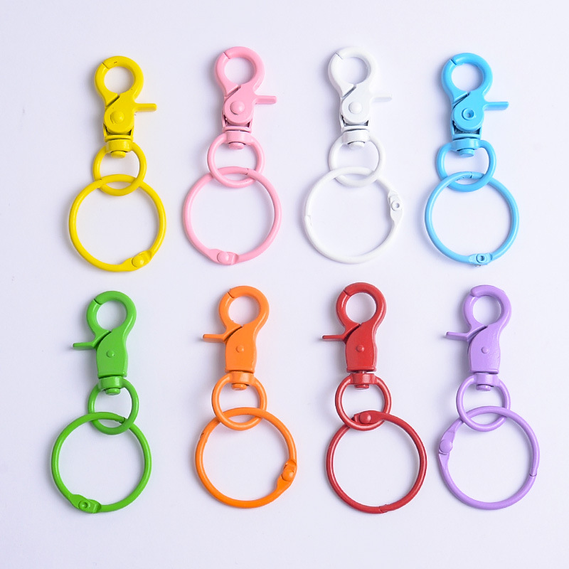 Diy Jewelry Accessories Colorful Dog Buckle with Clip Metal Paint Keychain Bag Pendant