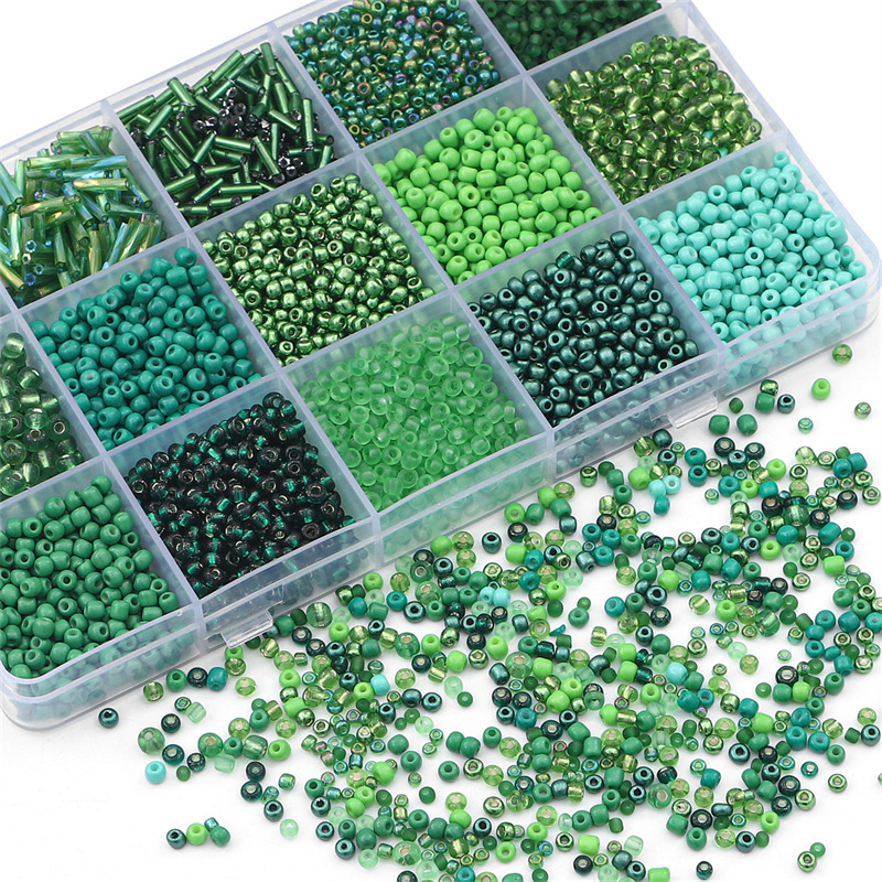 15 Grid Glass Rice Beads Tube Bead Material Package Handmade Diy Bracelet Necklace