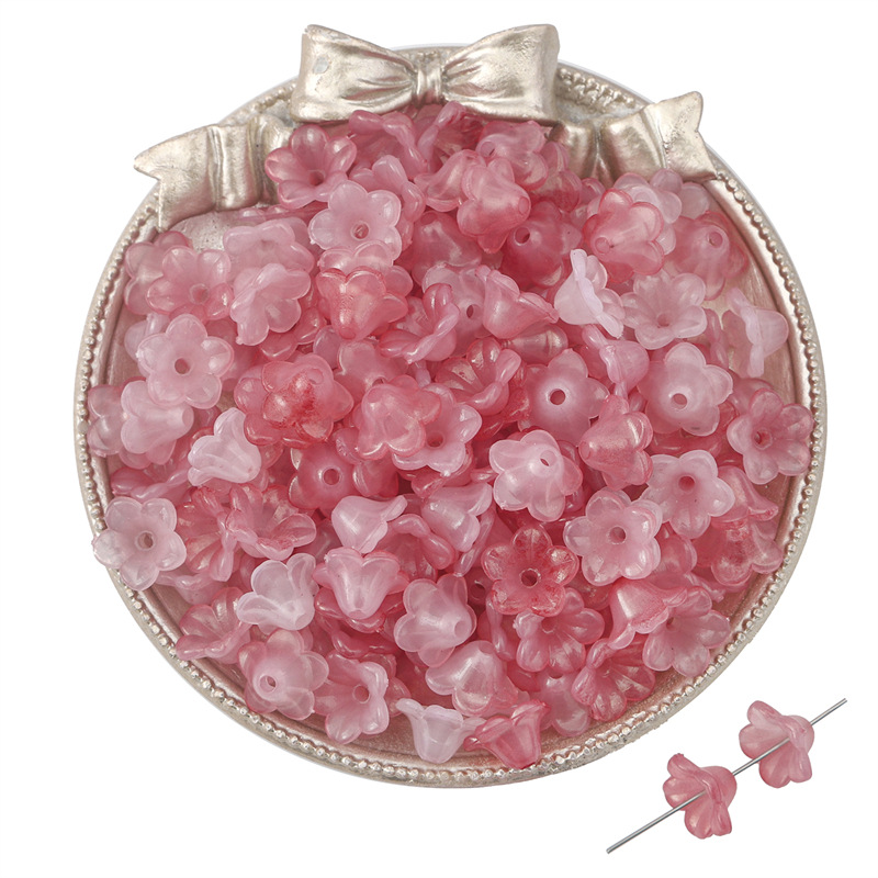 Acrylic Gradient Two-color Campanula Flower Morning Beads Handmade Diy Necklace Jewelry