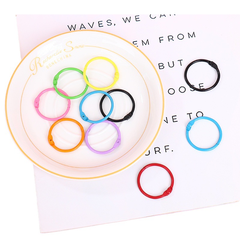 Metal Keychain Ring Key Key Open Small Circle Colorful Buckle
