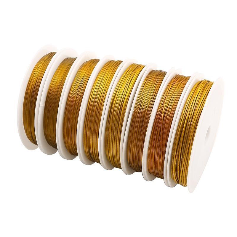 0.3-1mm Golden Natural Color Steel Wire Lead Threading Beading Diy Homemade Material