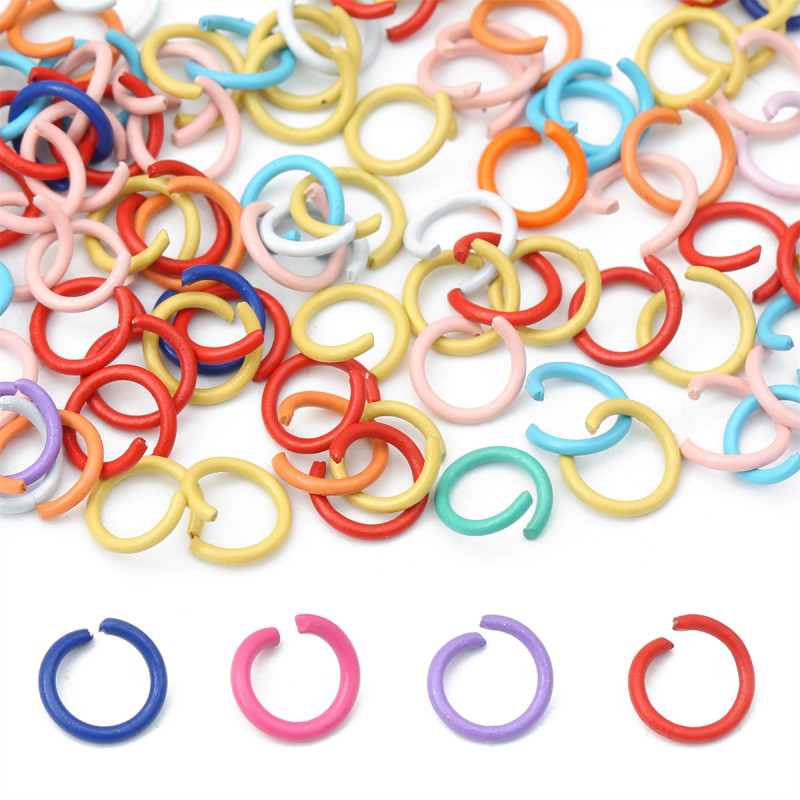 50 Simple Spray-painted Open Rings, Handmade Diy Keychain Pendant Materials and