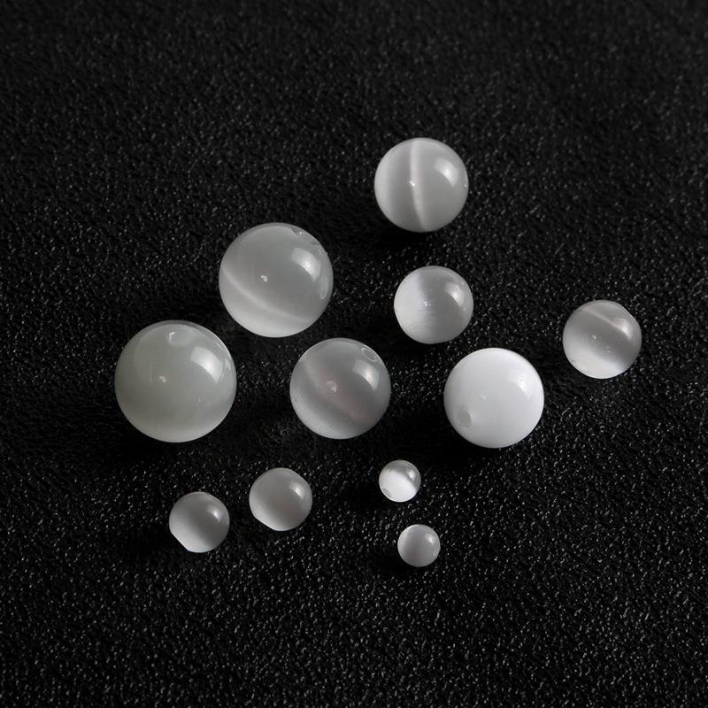 4-12mm White Cat's Eye Loose Beads Handmade Diy Bracelet Necklace Hairpin Jewelry