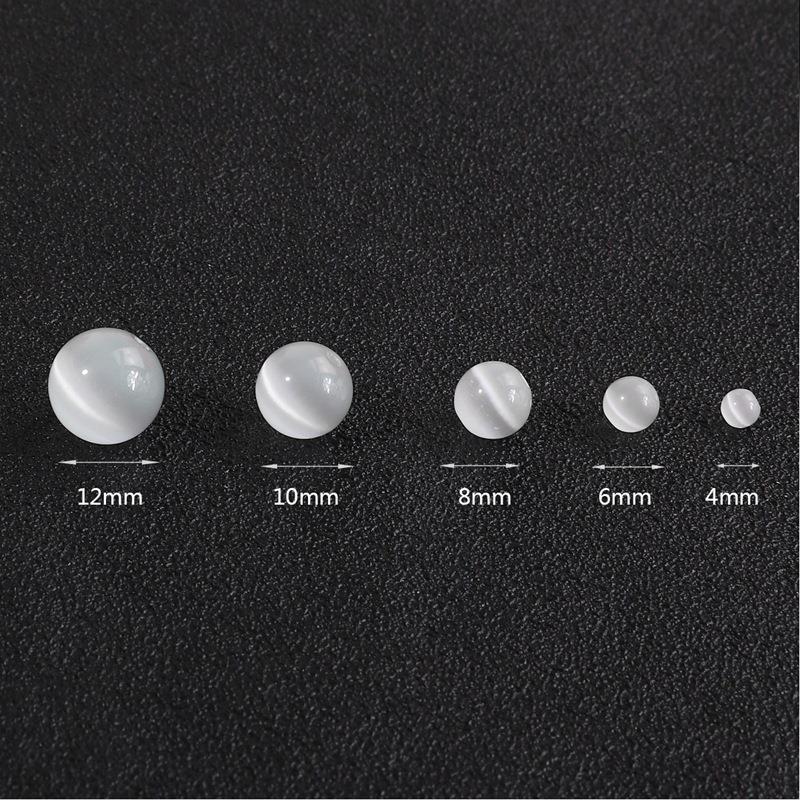 4-12mm White Cat's Eye Loose Beads Handmade Diy Bracelet Necklace Hairpin Jewelry