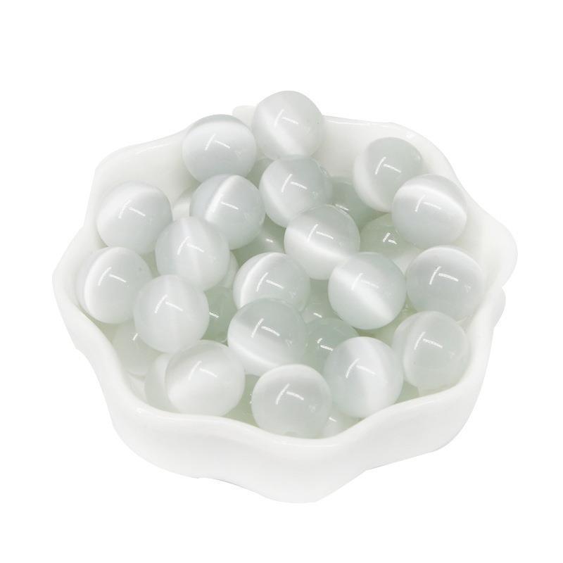 4-12mm White Cat's Eye Loose Beads Handmade Diy Bracelet Necklace Hairpin Jewelry
