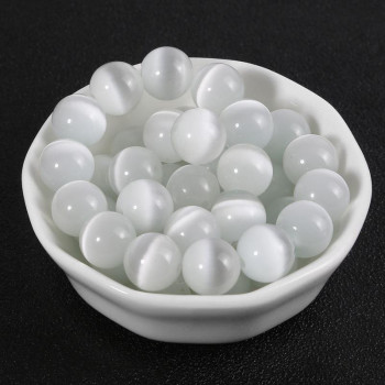 4-12mm White Cat's Eye Loose Beads Handmade Diy Bracelet Necklace Hairpin Jewelry