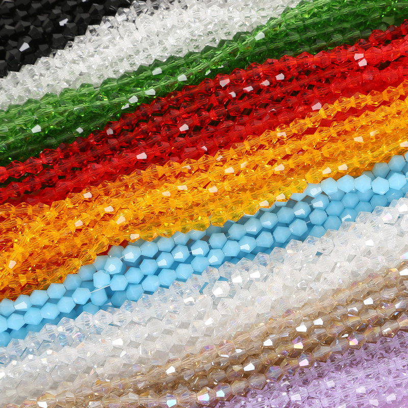 6mm Glass Crystal Rhombus Beads Handmade Diy Beaded Hairpin Homemade Ear Jewelry Material