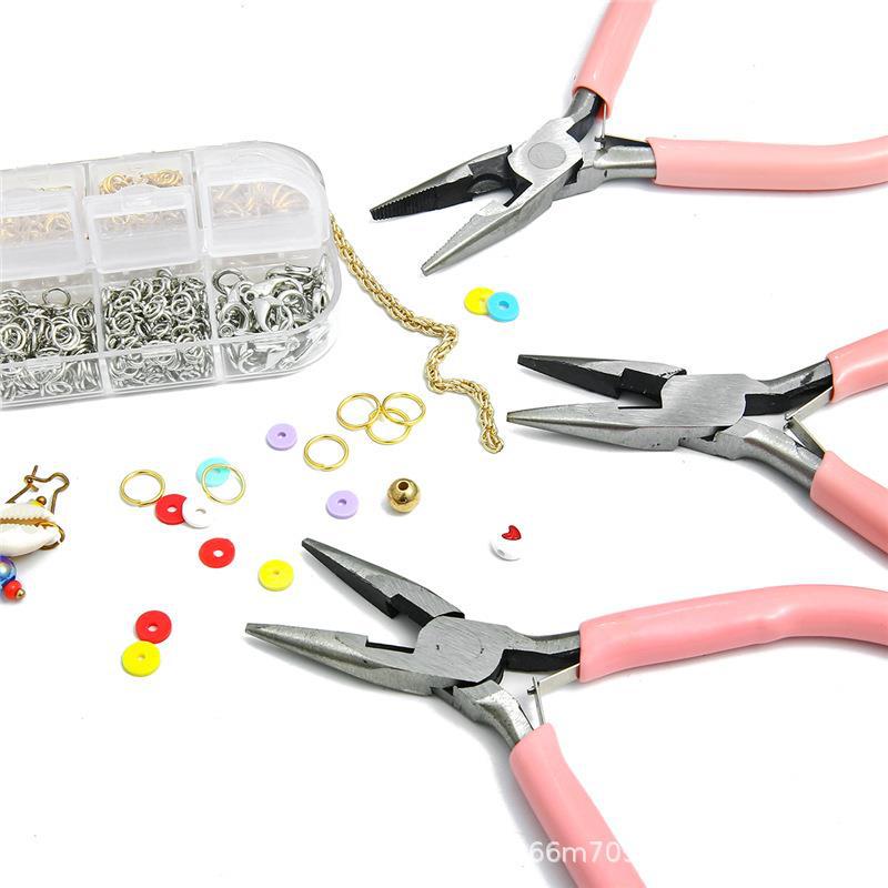 Mini Jewelry Tools Needle Nose Pliers Double Round Diagonal Fan Steel Handmade