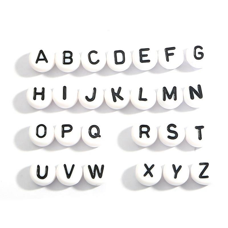 4*7mm Acrylic English Alphabet Flat Beads Diy Children Early Education Beaded Jewelry