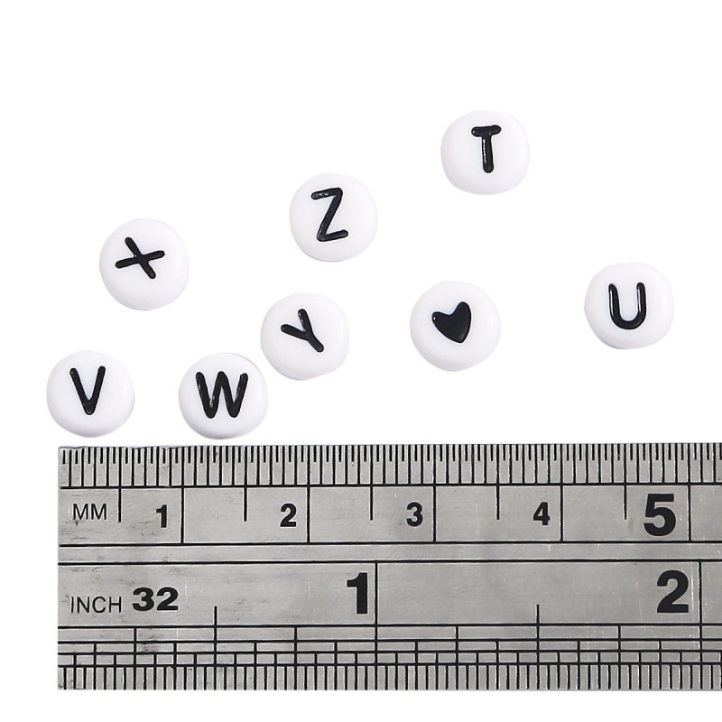 4*7mm Acrylic English Alphabet Flat Beads Diy Children Early Education Beaded Jewelry