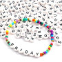 4*7mm Acrylic English Alphabet Flat Beads Diy Children Early Education Beaded Jewelry