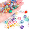 Hot Selling Cartoon Hand-painted Hollow Glass Beads Handmade Diy Bracelet Necklace