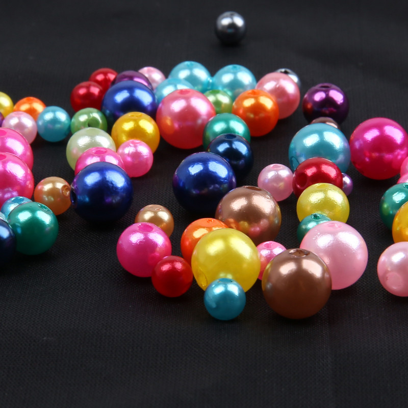 Hot Selling Abs Perforated Imitation Pearl Loose Beads Diy Handmade Beaded Bracelet