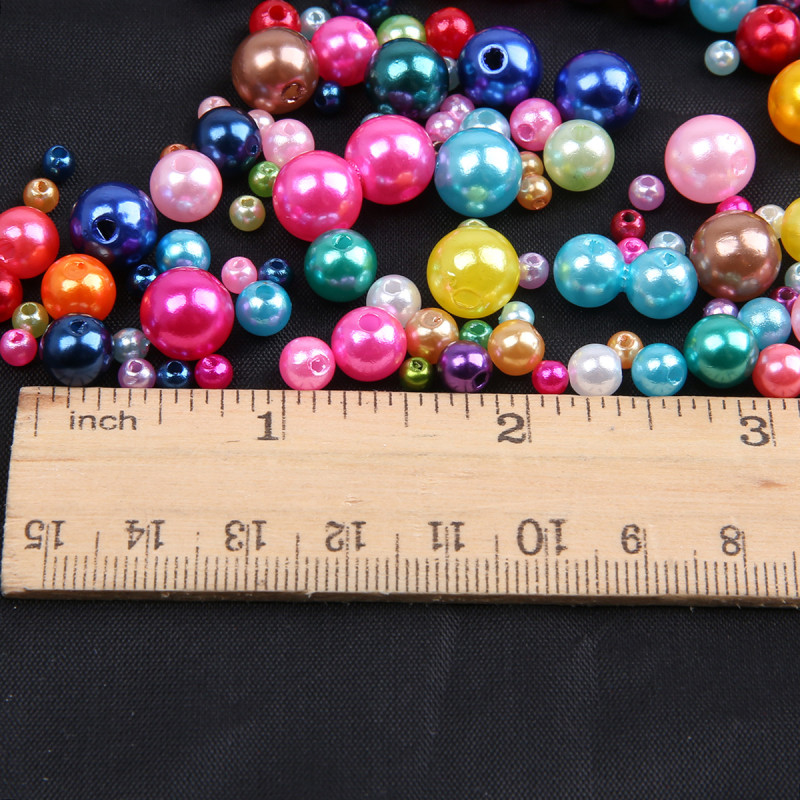Hot Selling Abs Perforated Imitation Pearl Loose Beads Diy Handmade Beaded Bracelet