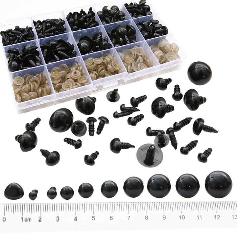Acrylic Animal Eyes and Nose Leather Pad Accessories Set Box Diy Handmade Plush Toy Small