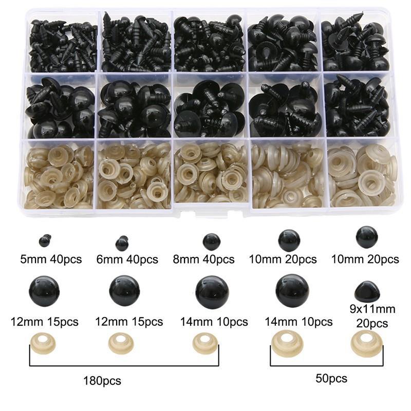 Acrylic Animal Eyes and Nose Leather Pad Accessories Set Box Diy Handmade Plush Toy Small