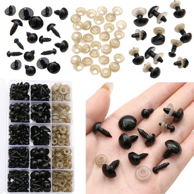 Acrylic Animal Eyes and Nose Leather Pad Accessories Set Box Diy Handmade Plush Toy Small