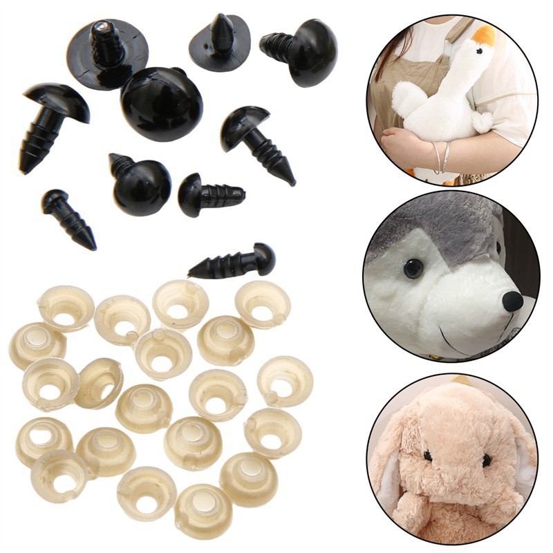 Acrylic Animal Eyes and Nose Leather Pad Accessories Set Box Diy Handmade Plush Toy Small