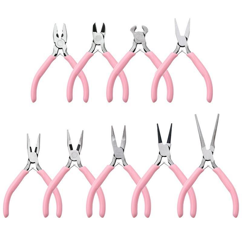 Handmade Diy Pliers Pink Needle Nose Jewelry Multifunctional Round Mini Winding Beading