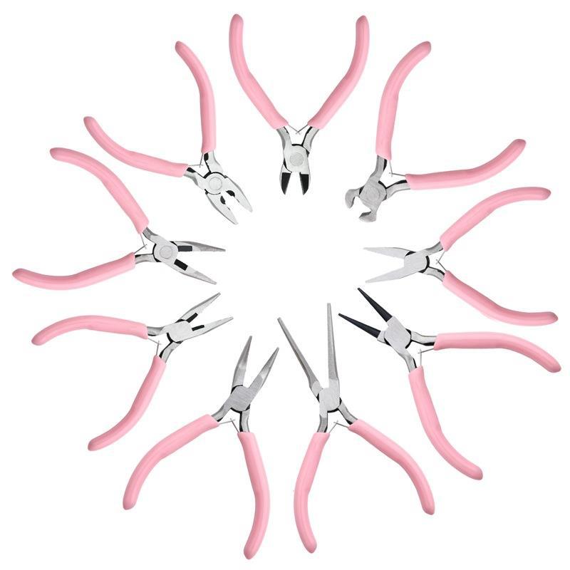 Handmade Diy Pliers Pink Needle Nose Jewelry Multifunctional Round Mini Winding Beading