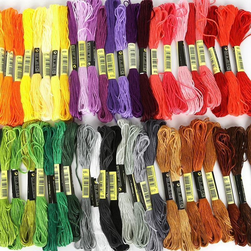100 Color Wrapping Thread Cross Stitch Cotton Silk Handmade Diy Hairpin Embroidery