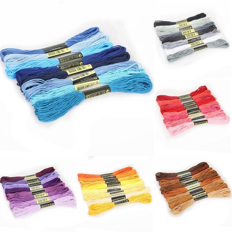 100 Color Wrapping Thread Cross Stitch Cotton Silk Handmade Diy Hairpin Embroidery
