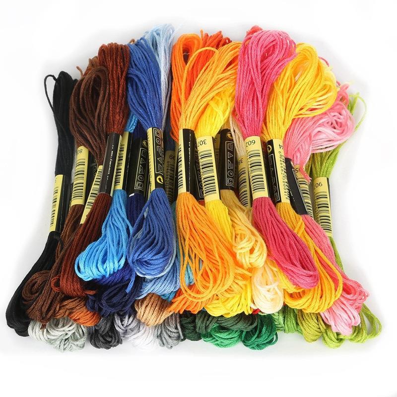 100 Color Wrapping Thread Cross Stitch Cotton Silk Handmade Diy Hairpin Embroidery