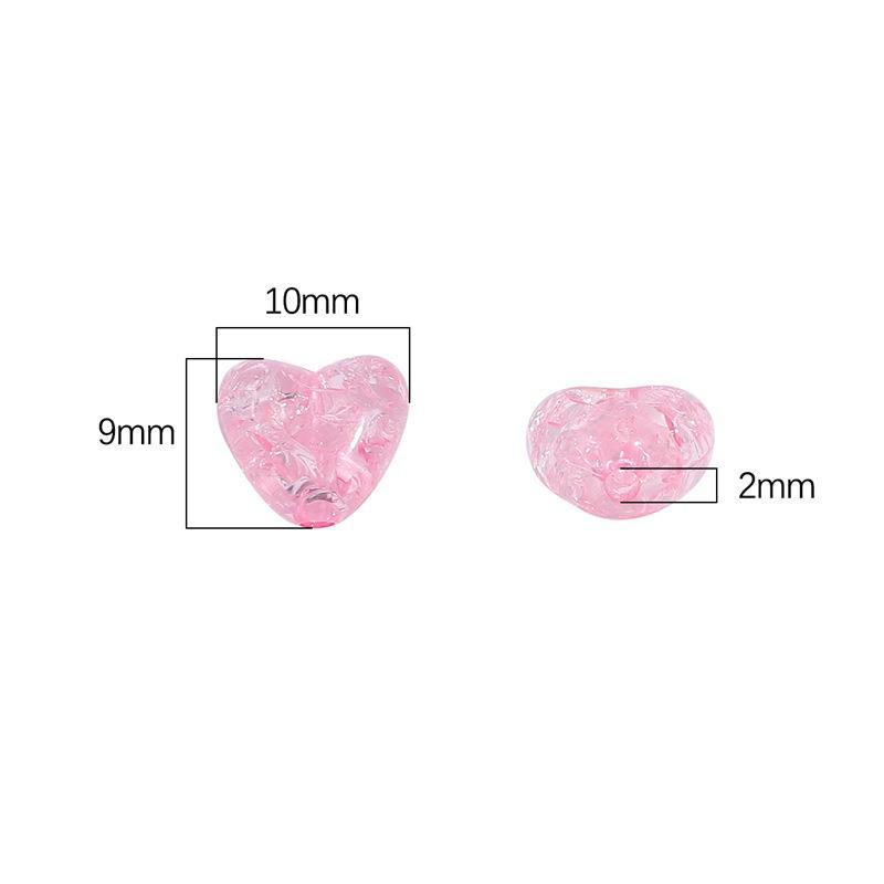 Colorful Acrylic Small Peach Heart Exploded Beads Cracked Loose Diy Handmade Jewelry
