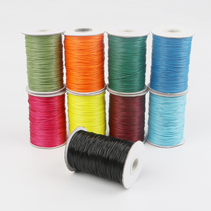 Hot Selling Direct 1-2 Mm Colorful Korean Wax Wire Wax Rope Necklace Bracelet Leather Diy