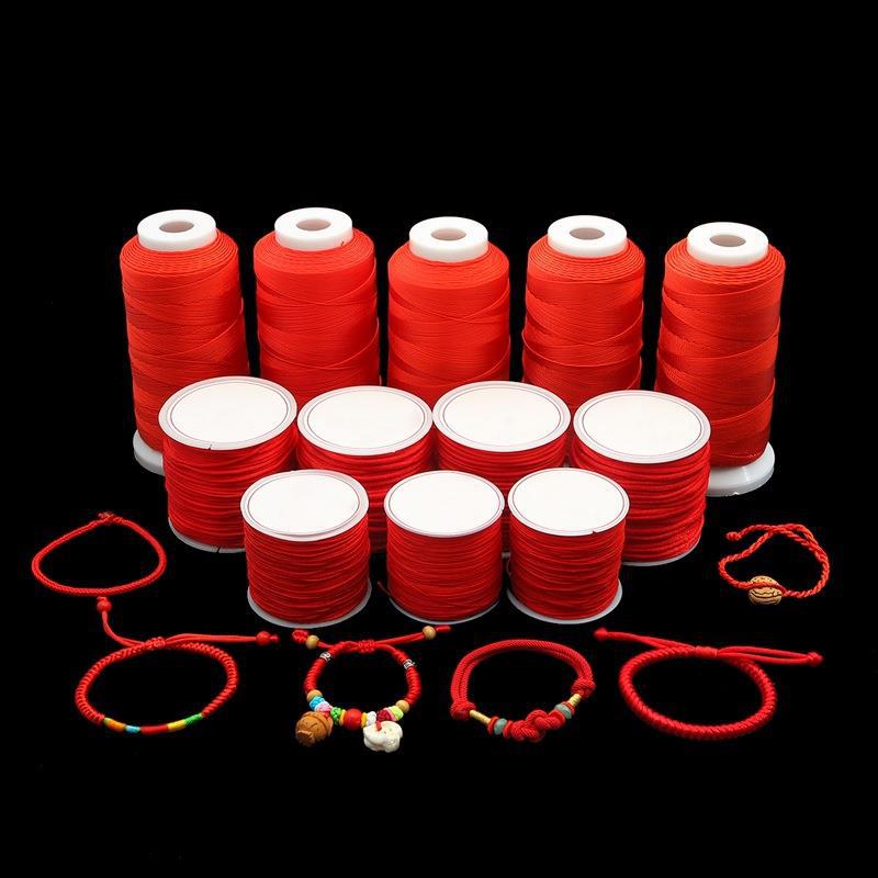Hot Selling Red Rope Bracelet Braided Handmade Diy Material Ring Knot Jade Thread Red