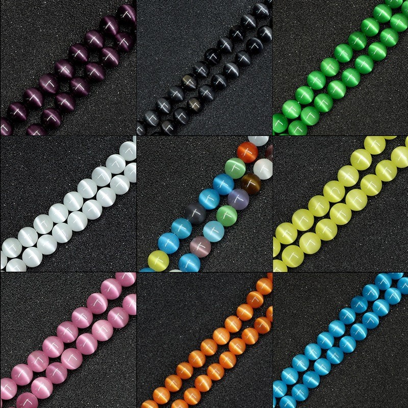 Macaroni Cat's Eye White Cat's Eye Beads Loose Handmade Diy Bracelet Necklace Pendant
