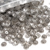 Ancient Silver Alloy Hollow Flower Holder Bead Cap Antique Diy Step Hairpin Hair Crown