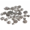 Ancient Silver Alloy Hollow Flower Holder Bead Cap Antique Diy Step Hairpin Hair Crown
