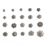 Ancient Silver Alloy Hollow Flower Holder Bead Cap Antique Diy Step Hairpin Hair Crown