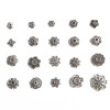 Ancient Silver Alloy Hollow Flower Holder Bead Cap Antique Diy Step Hairpin Hair Crown