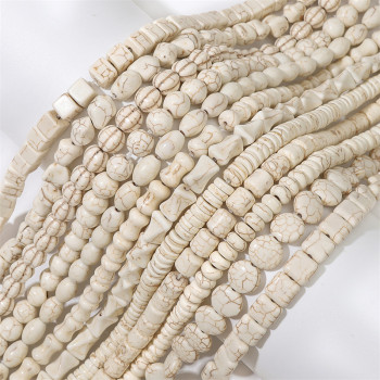 Synthetic White Turquoise Cylindrical Beads Square Spacer Diy Bracelet Necklace Material