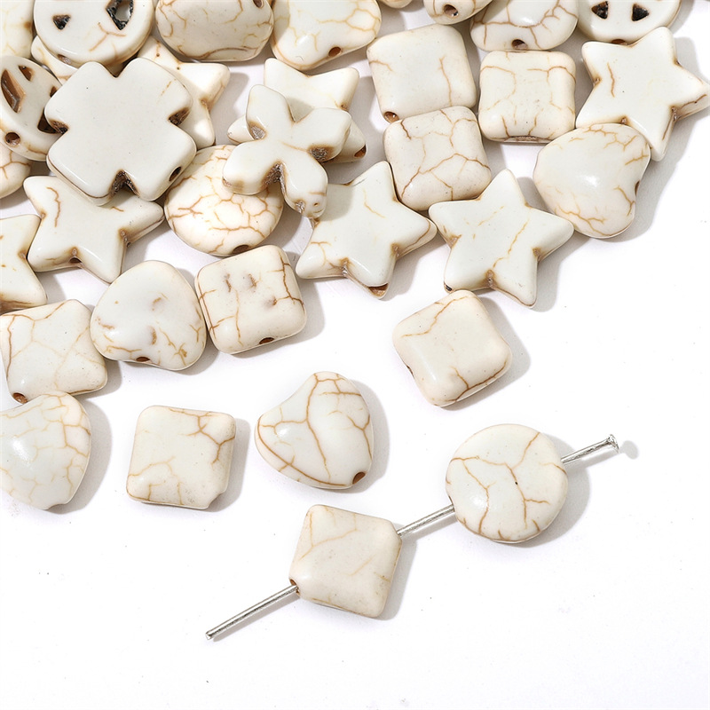 Synthetic White Turquoise Cylindrical Beads Square Spacer Diy Bracelet Necklace Material