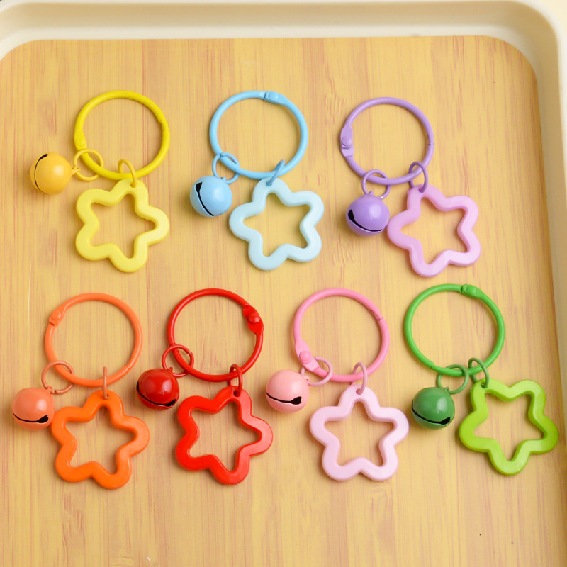 Colorful Five-pointed Star Acrylic Keychain Pendant Dopamine Headphone Set Small Fresh