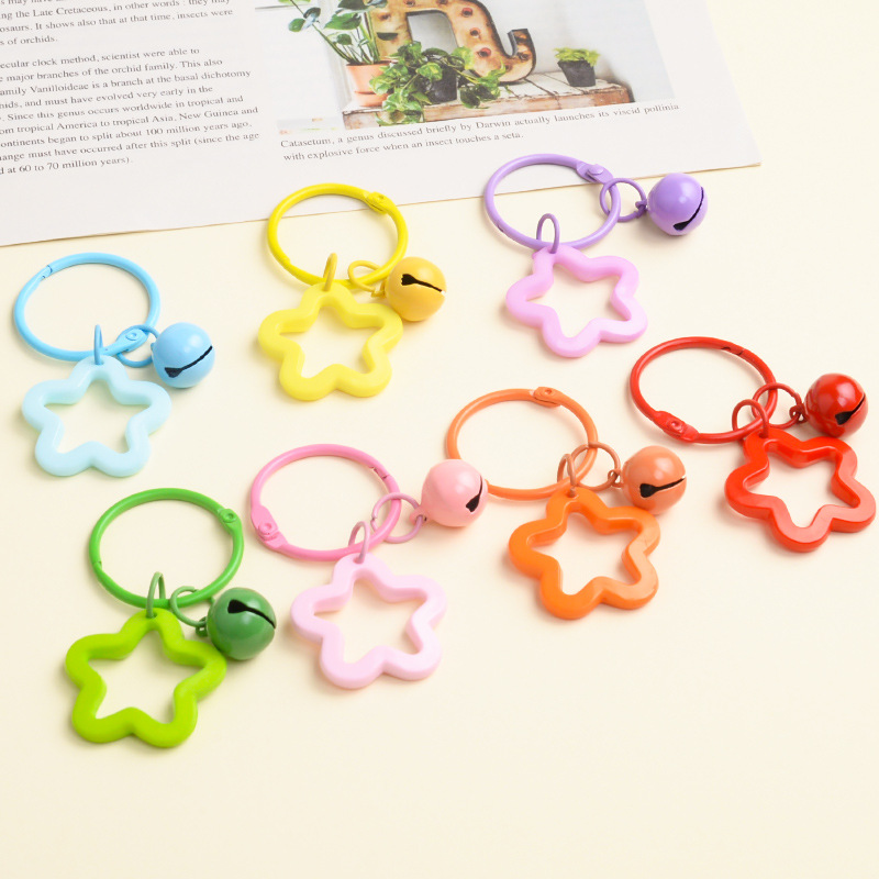Colorful Five-pointed Star Acrylic Keychain Pendant Dopamine Headphone Set Small Fresh