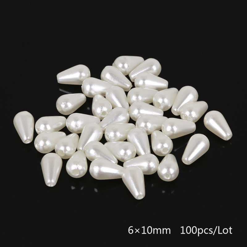 Abs Imitation Pearl Drop-shaped Loose Beads Diy Handmade Necklace Beaded Jewelry