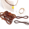 Retro Square Imitation Cowhide Rope Hand Rubber Band Bracelet Jomon Play Line Handmade